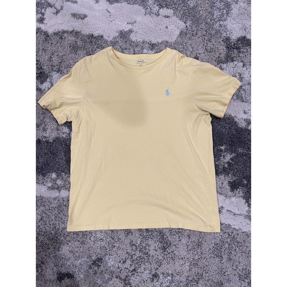 Polo Ralph Lauren Dress T-Shirt Yellow & Blue Large Men's